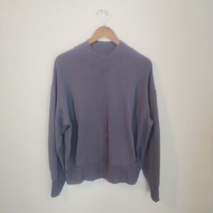 Athleta Sweatshirt Women's Medium Purple Mock Neck Thumbhole Athleisure